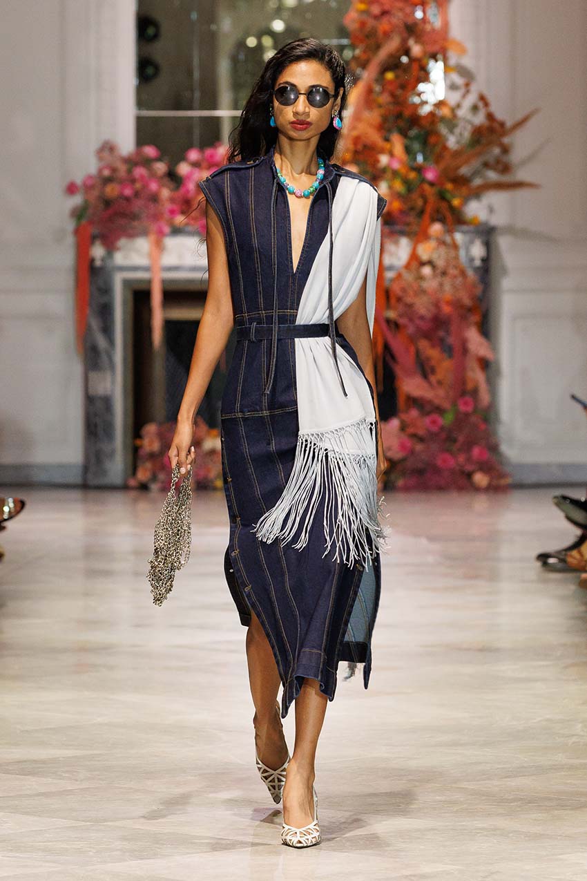 white christmas dresses 2025 Spring's Hottest Trend: High-End and Stunning Denim Patchwork Sho –  pretty girl main image 0