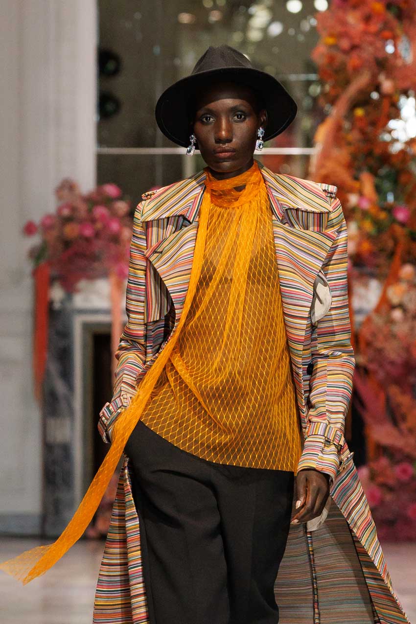 Spring 2025 tangerine lattice blouse