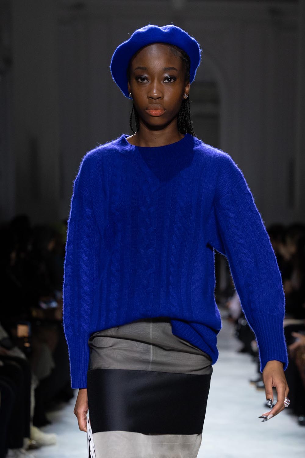 Yves Blue Cashmere Cable Knit Sweater