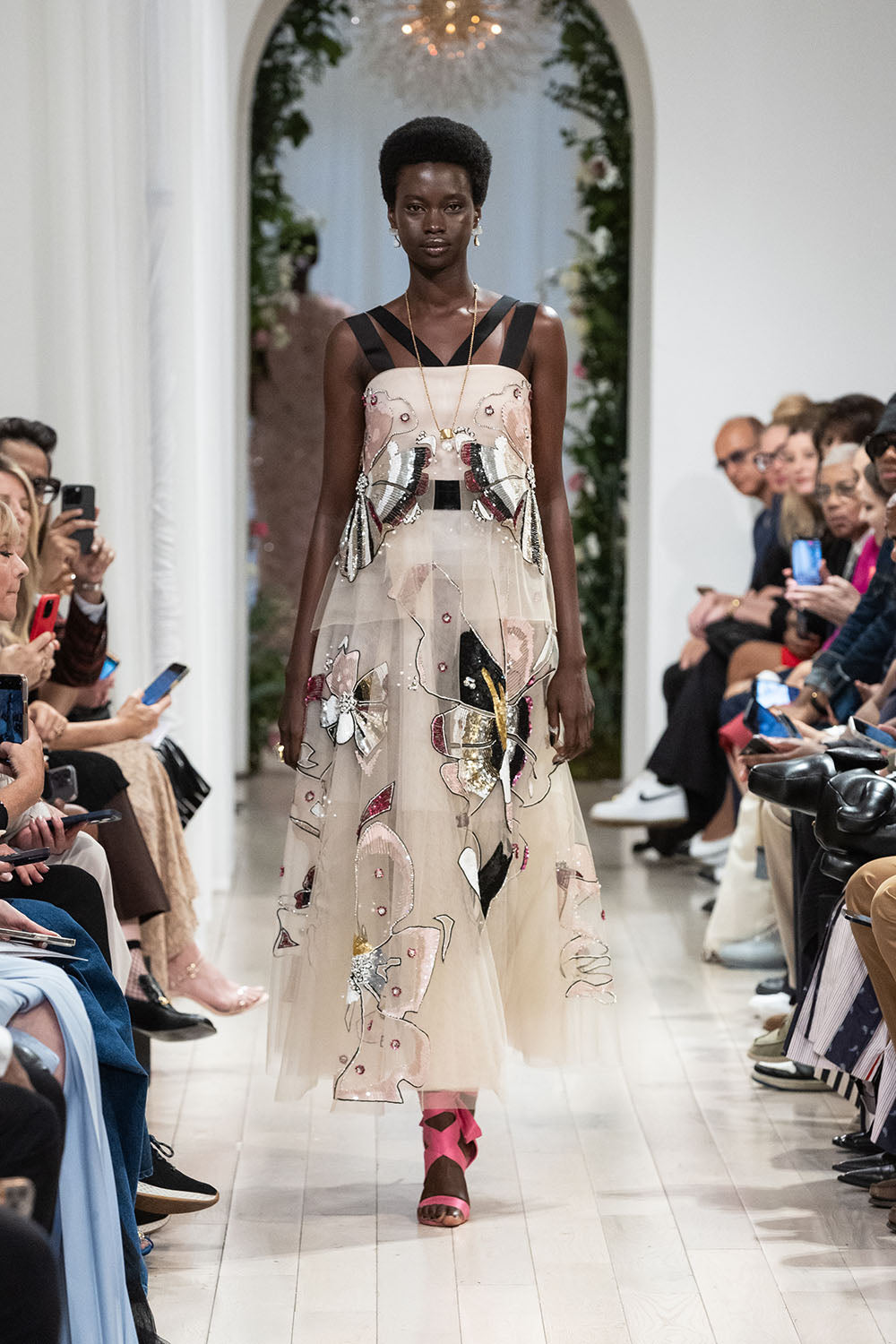 Crystal Hibiscus Embroidered Tulle Cocktail Dress Crystal Hibiscus Embroidered Tulle Cocktail Dress