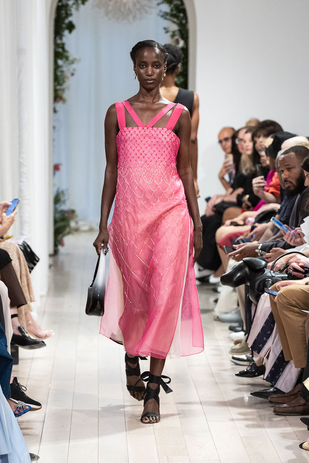 green emerald velvet dress FUCHSIA PINK ROUND NECK CRYSTAL EMBELLISHED DRESS | CULT MIA