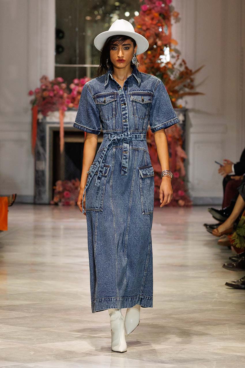 Rinsed Indigo Denim Safari Dress Rinsed Indigo Denim Safari Dress
