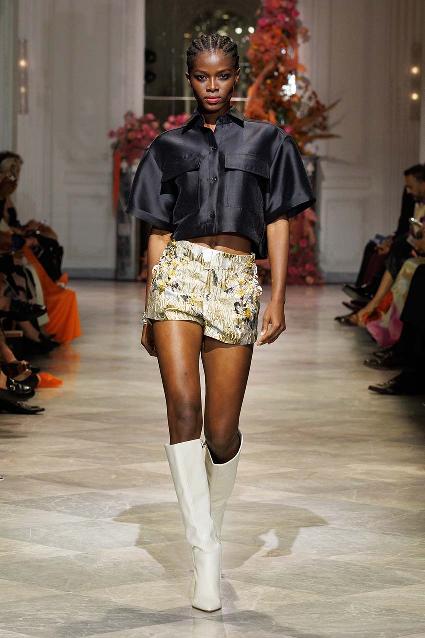 Embroidered Marble Baroque Shorts