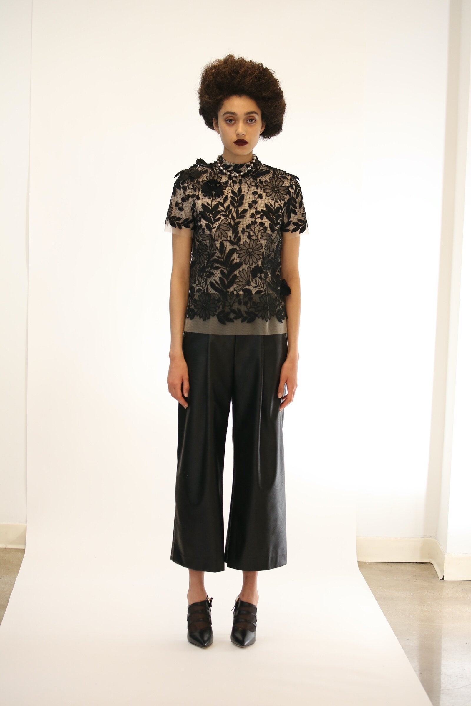 guipure lace top tulle dress Lauren Elaine