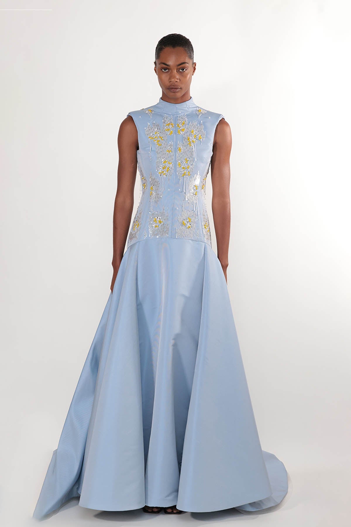 Crystal Embroidered Faille Gown 1