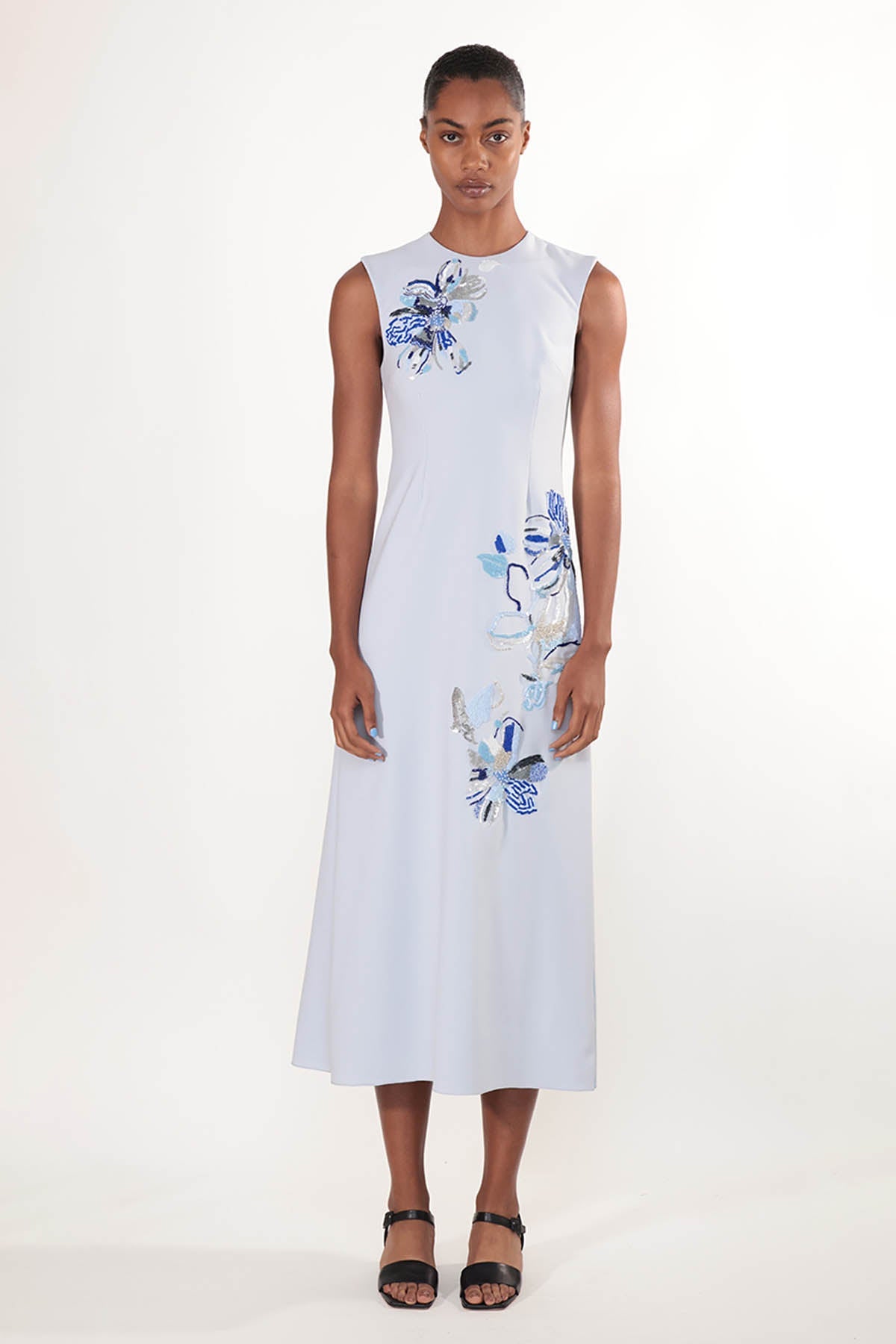 Ponte Embroidered A-Line Dress 2