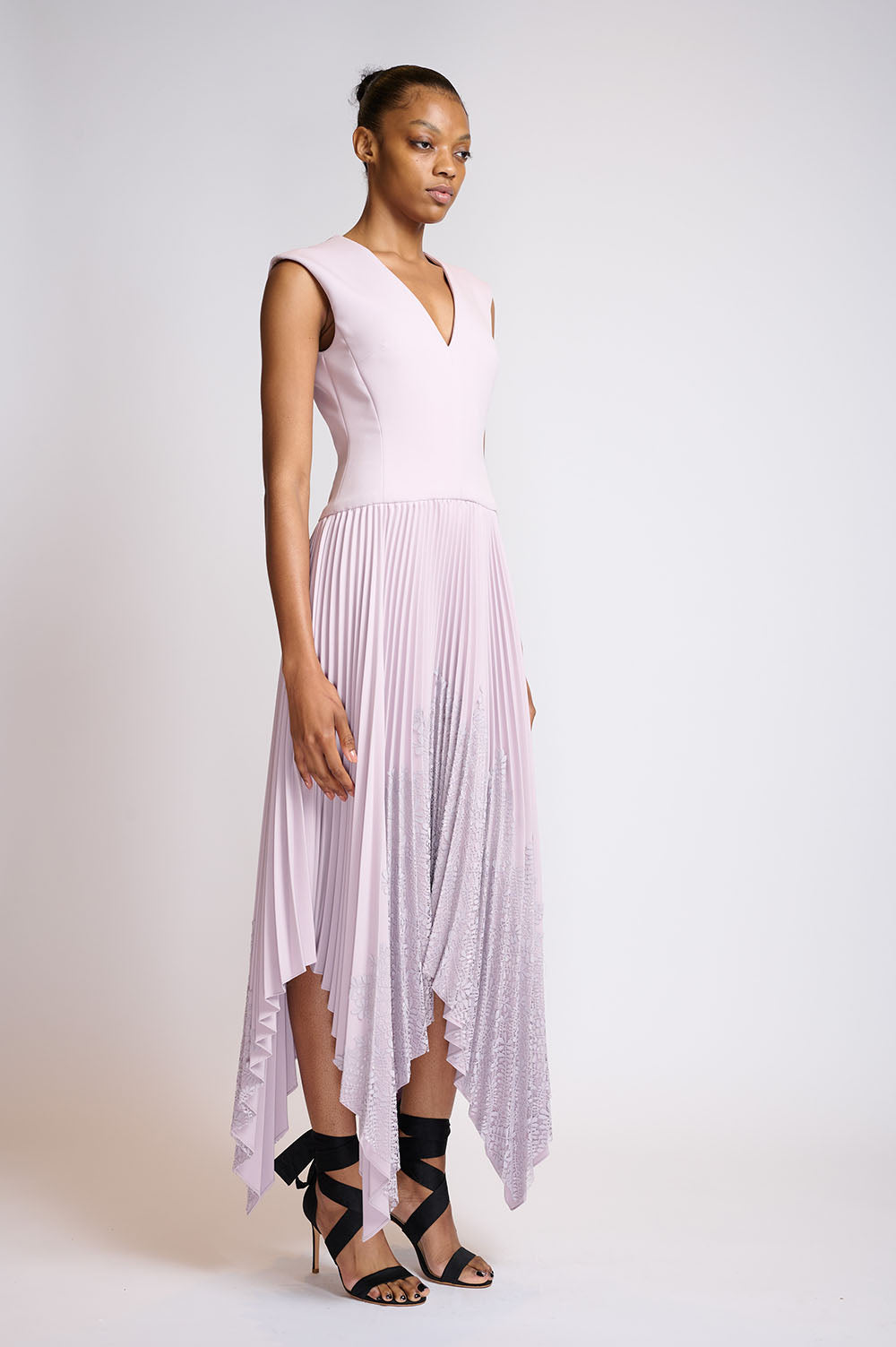 Pleated locust leaf Applique Cady Day Dress 2
