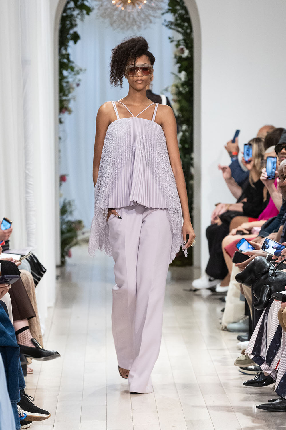 Lilac Pleated Top With Locust Lace Applique 4