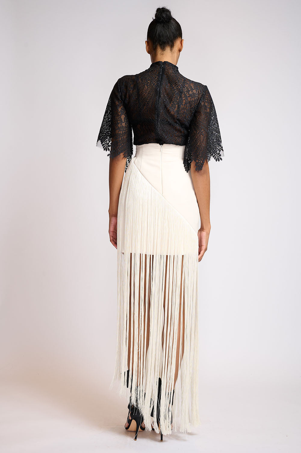 High Waisted Mini Skirt With Tassel Hem 3