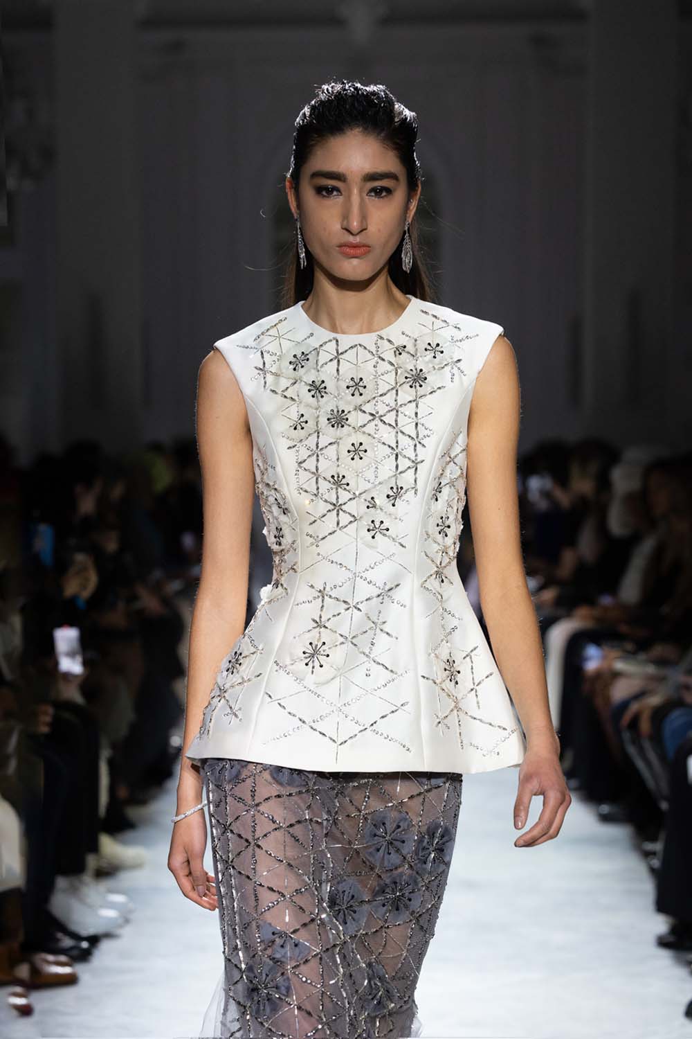 Crystal Lattice Embroidery Gazaar Top