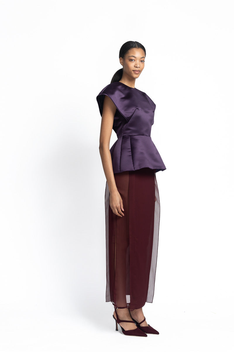 Amethyst Double Duchess Peplum Top