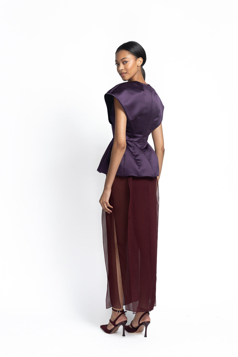 Amethyst Double Duchess Peplum Top