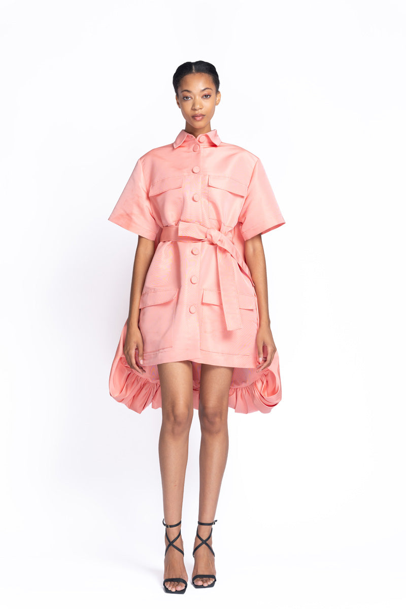 Hibiscus Faille Safari Dress 2