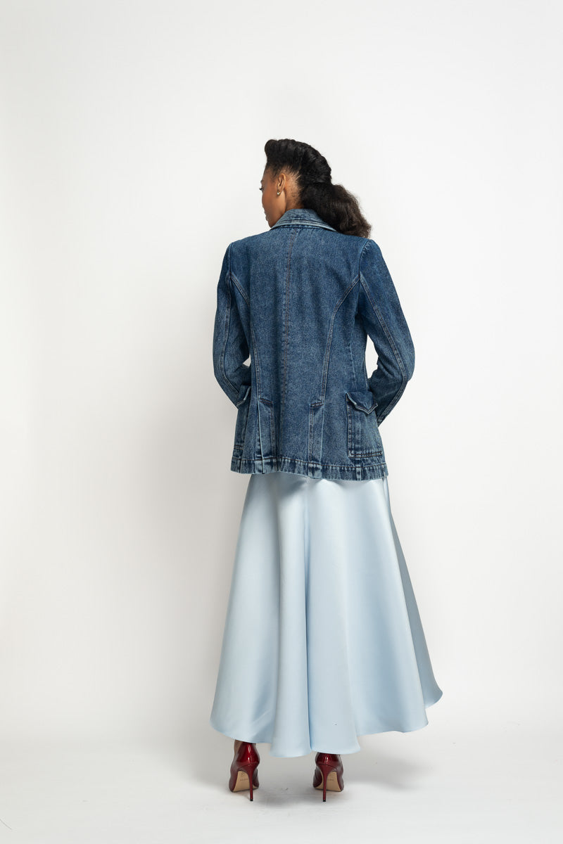 Indira Denim Double-Breasted Blazer 5