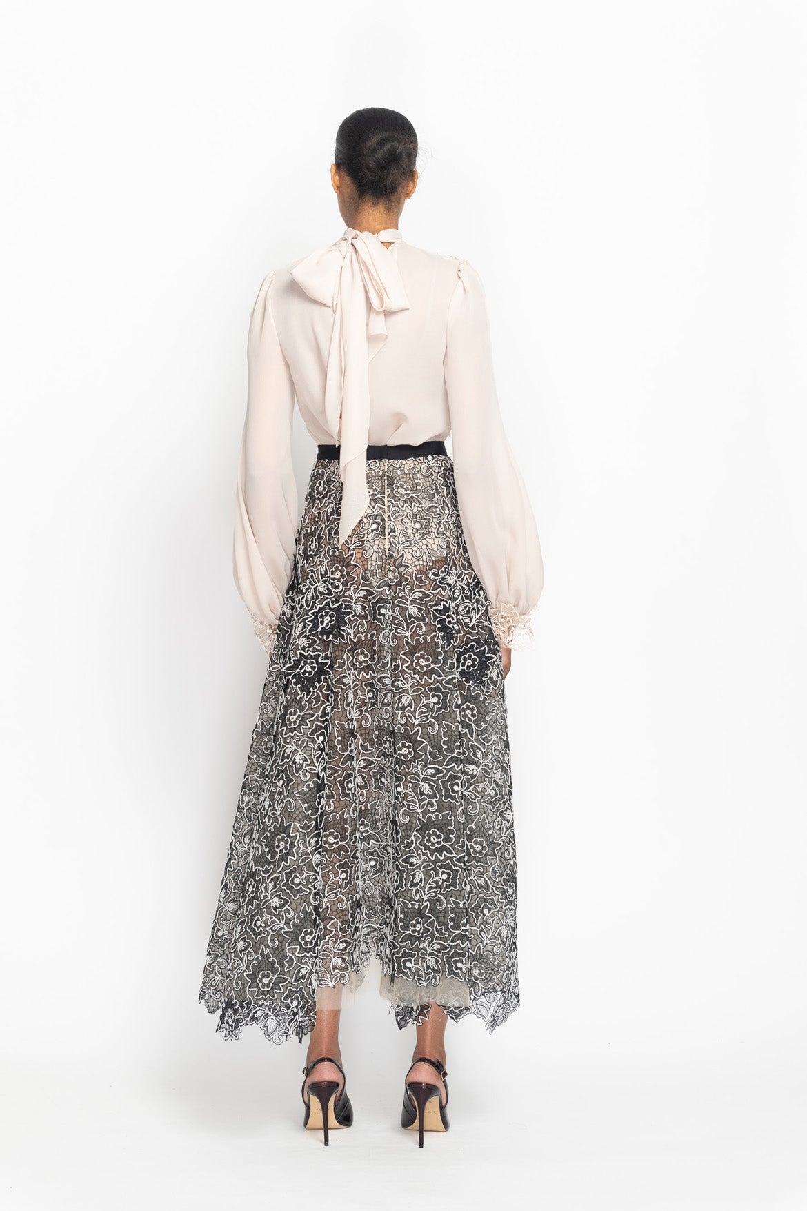 Onyx Belle Fleur Lace and Tulle Skirt Back
