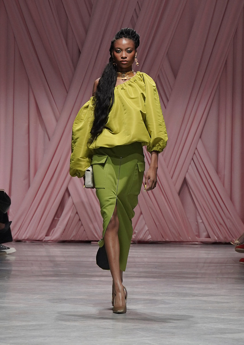 Olive Cady Cargo Pencil Skirt 1