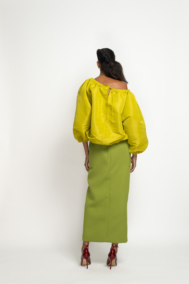 Chartreuse Faille Cloud Bomber Top 5