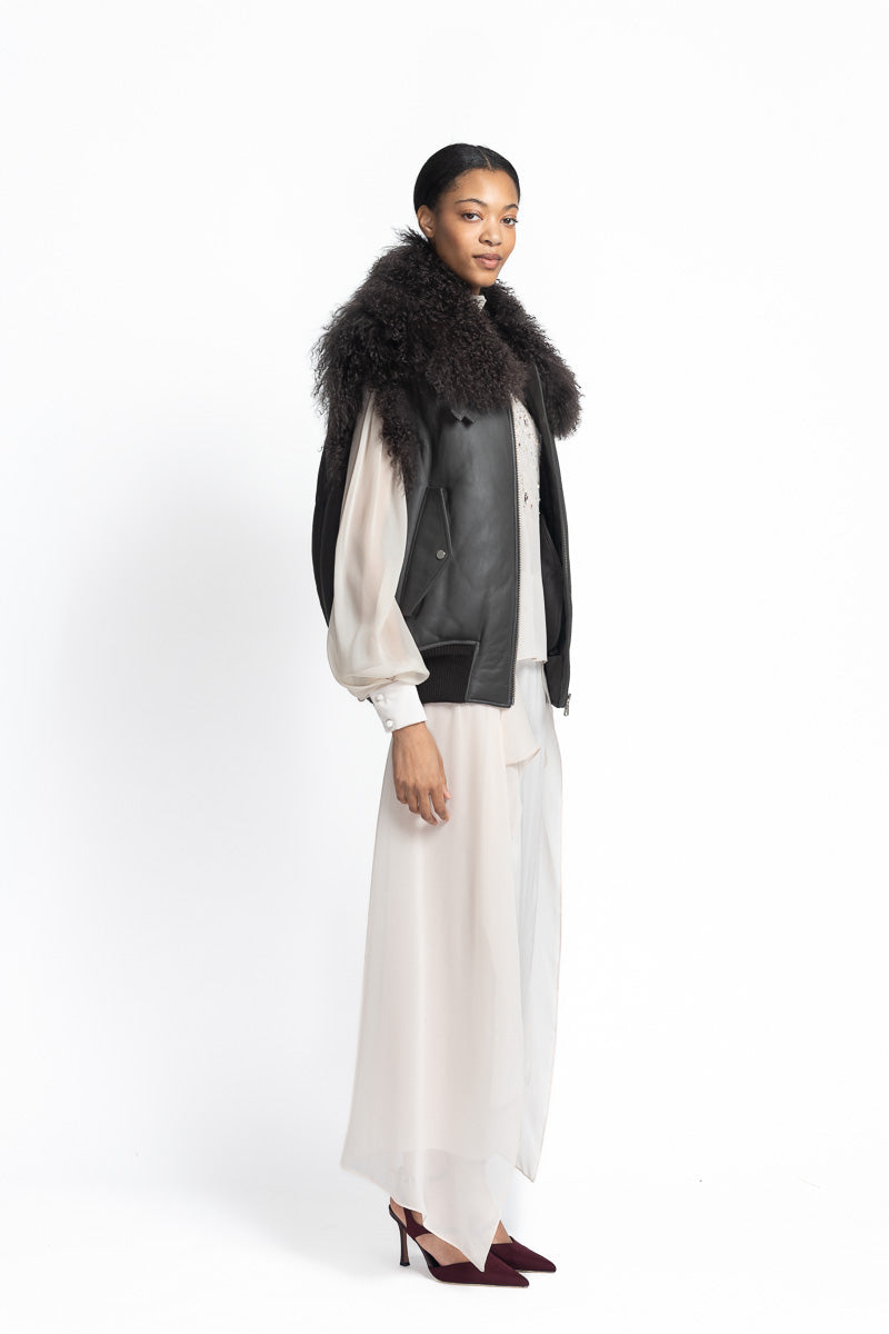 Curly Shearling Vest Side One