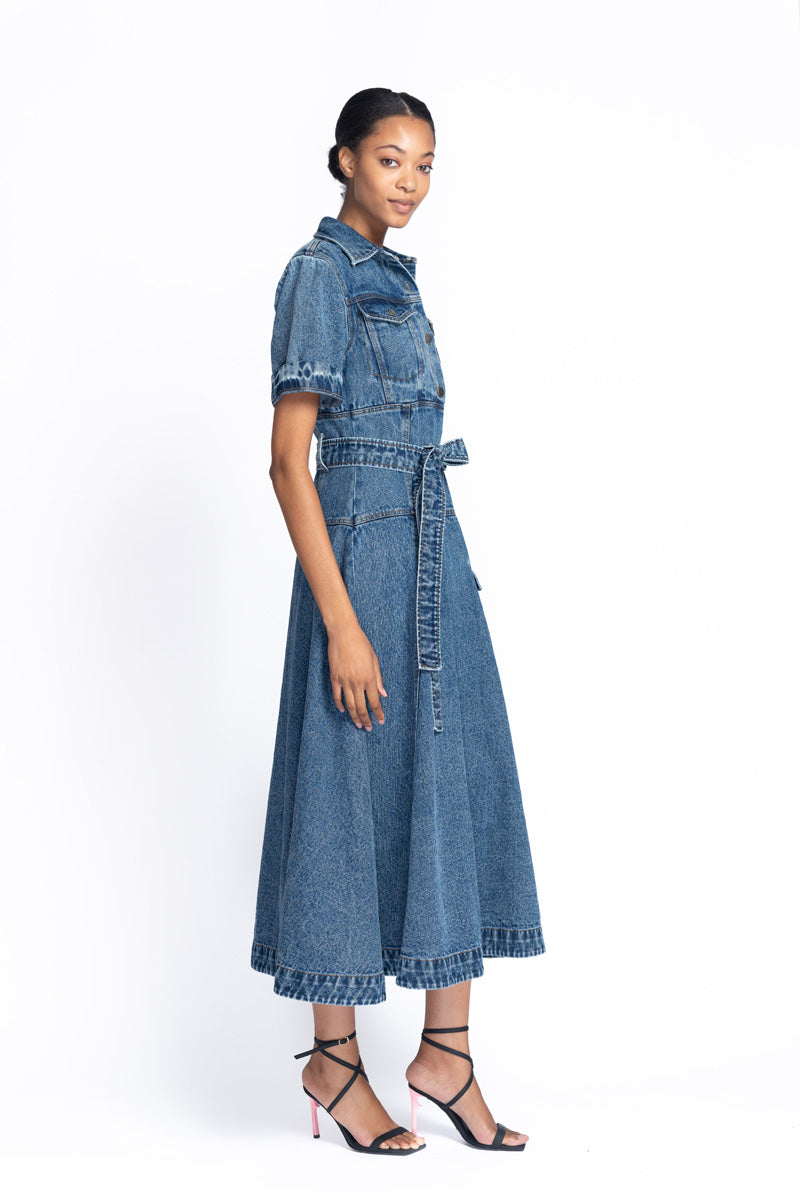 Indigo Denim Safari Dress 3