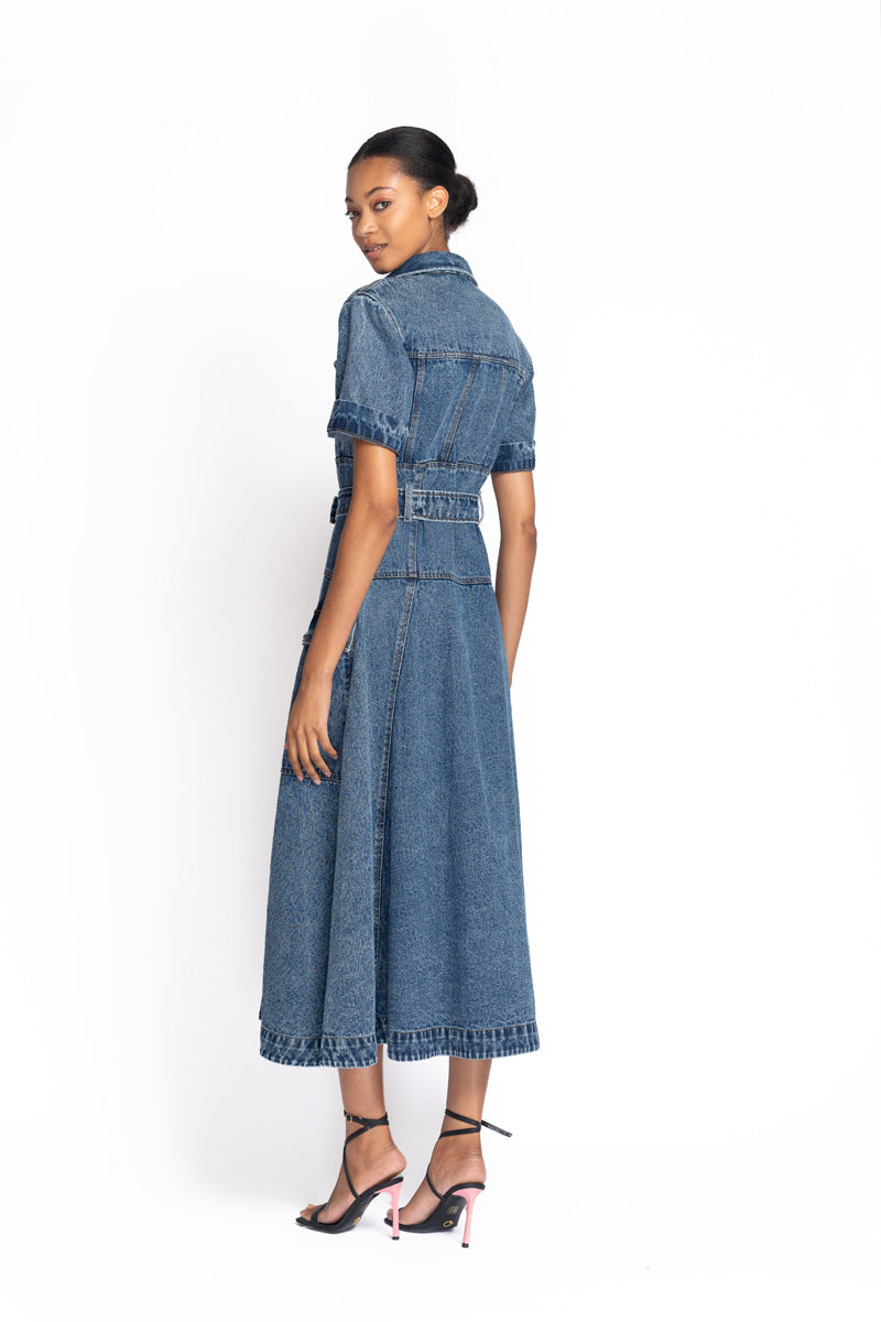 Indigo Denim Safari Dress 4
