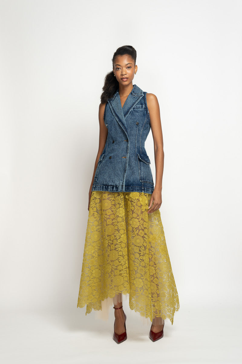Indira Denim Double-Breasted Vest 2