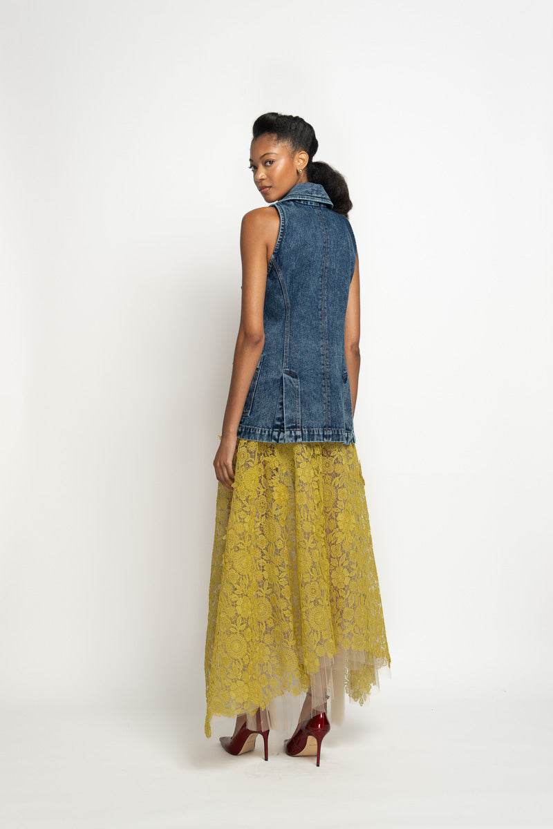 Indira Denim Double-Breasted Vest 4