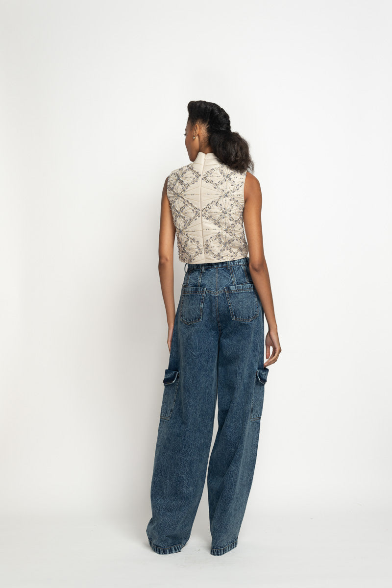 Indira Denim Cargo Trousers 5