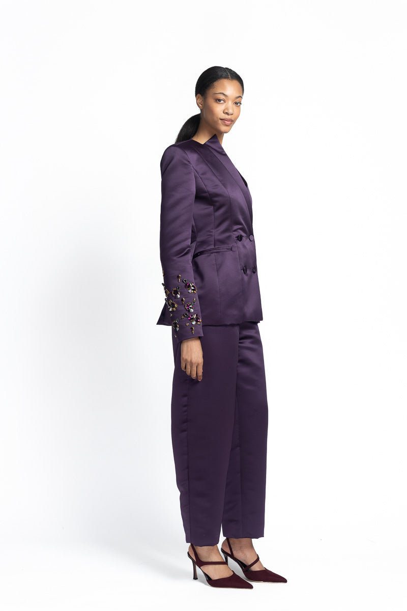 Amethyst Double Duchess Trousers Side One