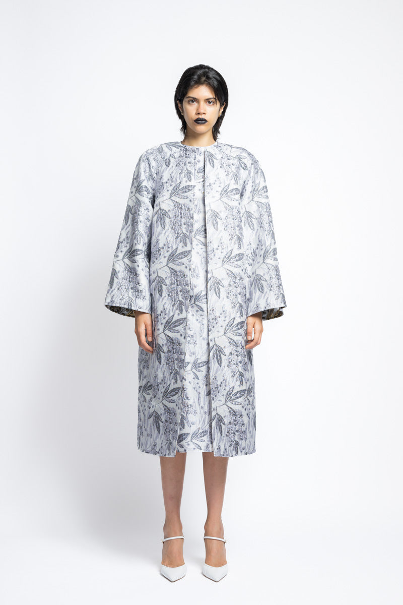 Reversible Bay Leaf Jacquard Coat 2