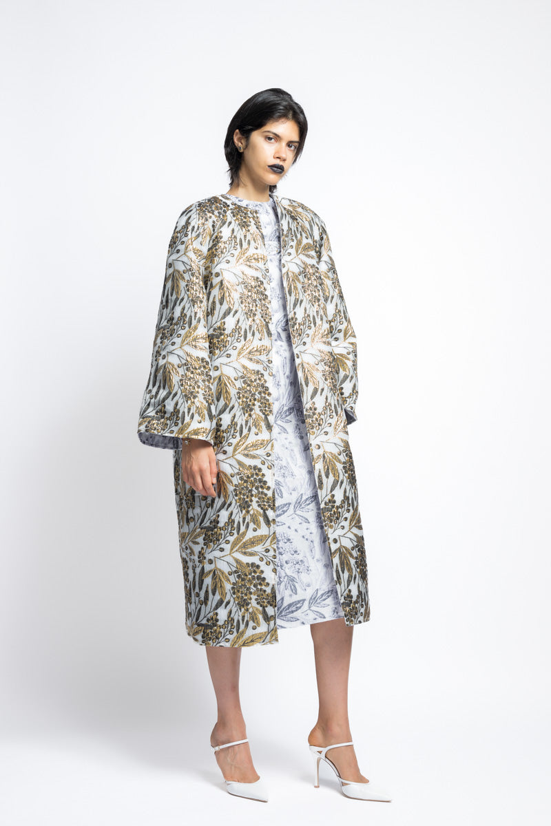 Reversible Bay Leaf Jacquard Coat 3