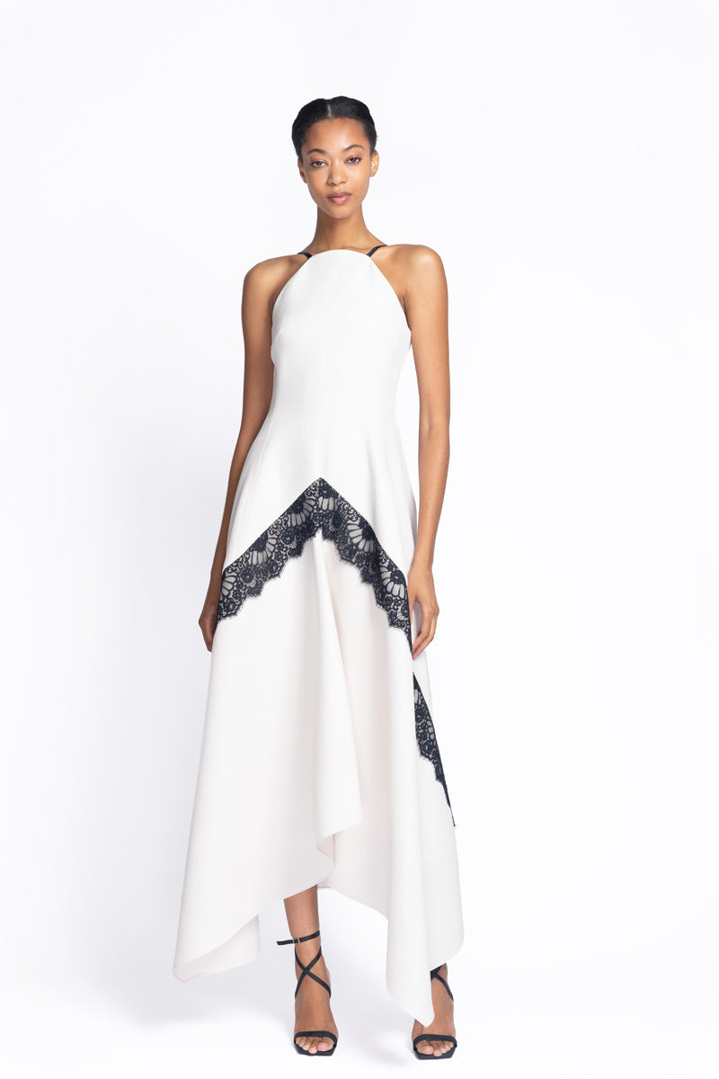Stone Cady Dress with Onyx Chantilly Lace Trim 2
