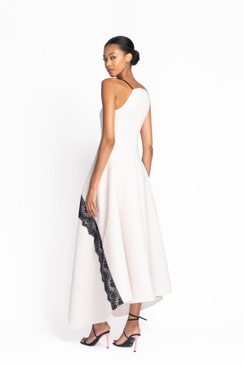 Stone Cady Dress with Onyx Chantilly Lace Trim 4