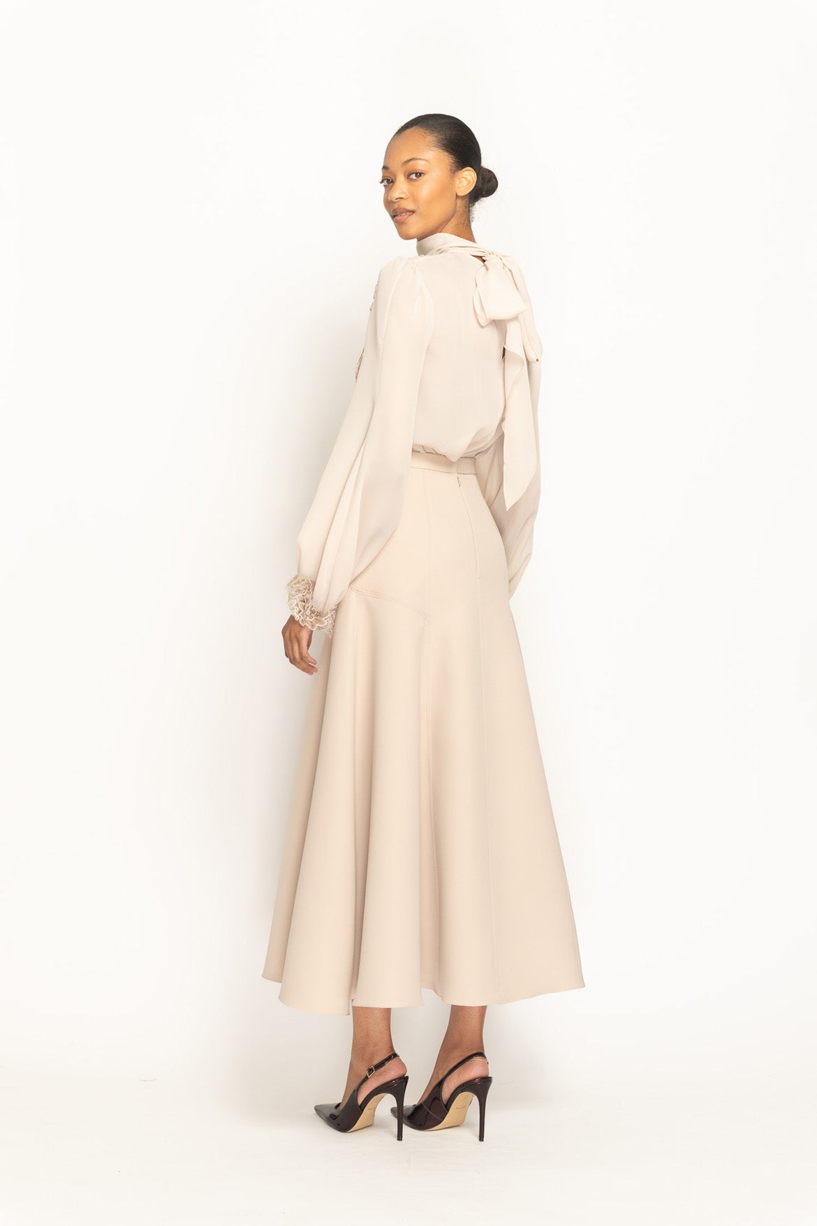 Almond Cady Flared Skirt Side Two