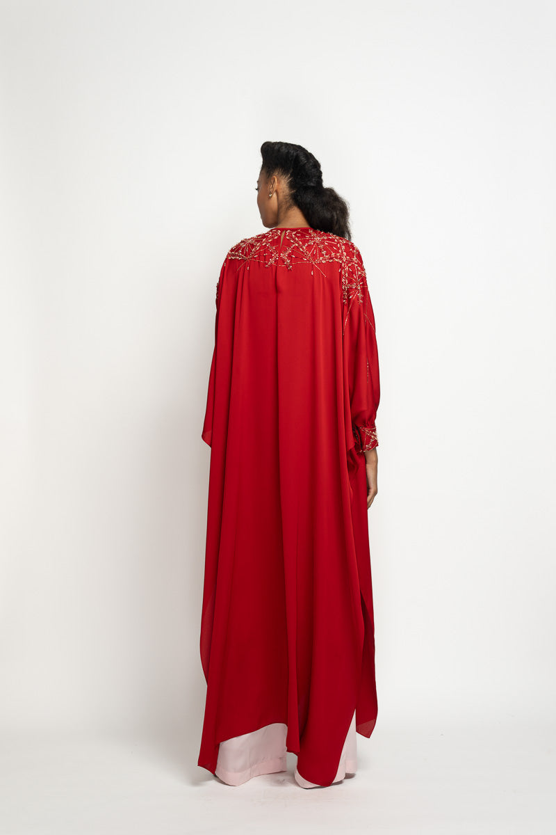 Sindoor Satin Crepe Kurta with Sitara Embroidery 5