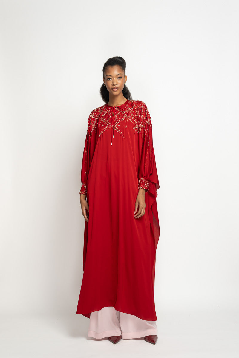 Sindoor Satin Crepe Kurta with Sitara Embroidery 2