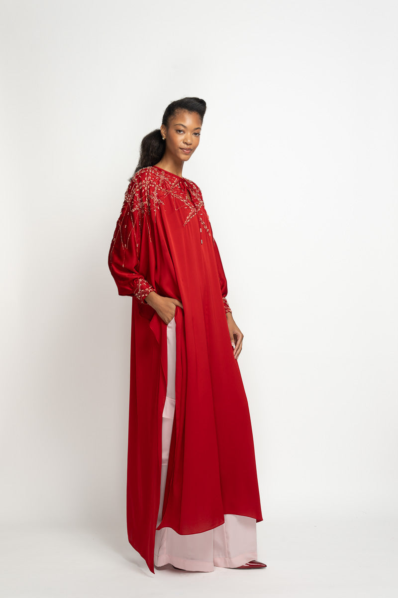 Sindoor Satin Crepe Kurta with Sitara Embroidery 3