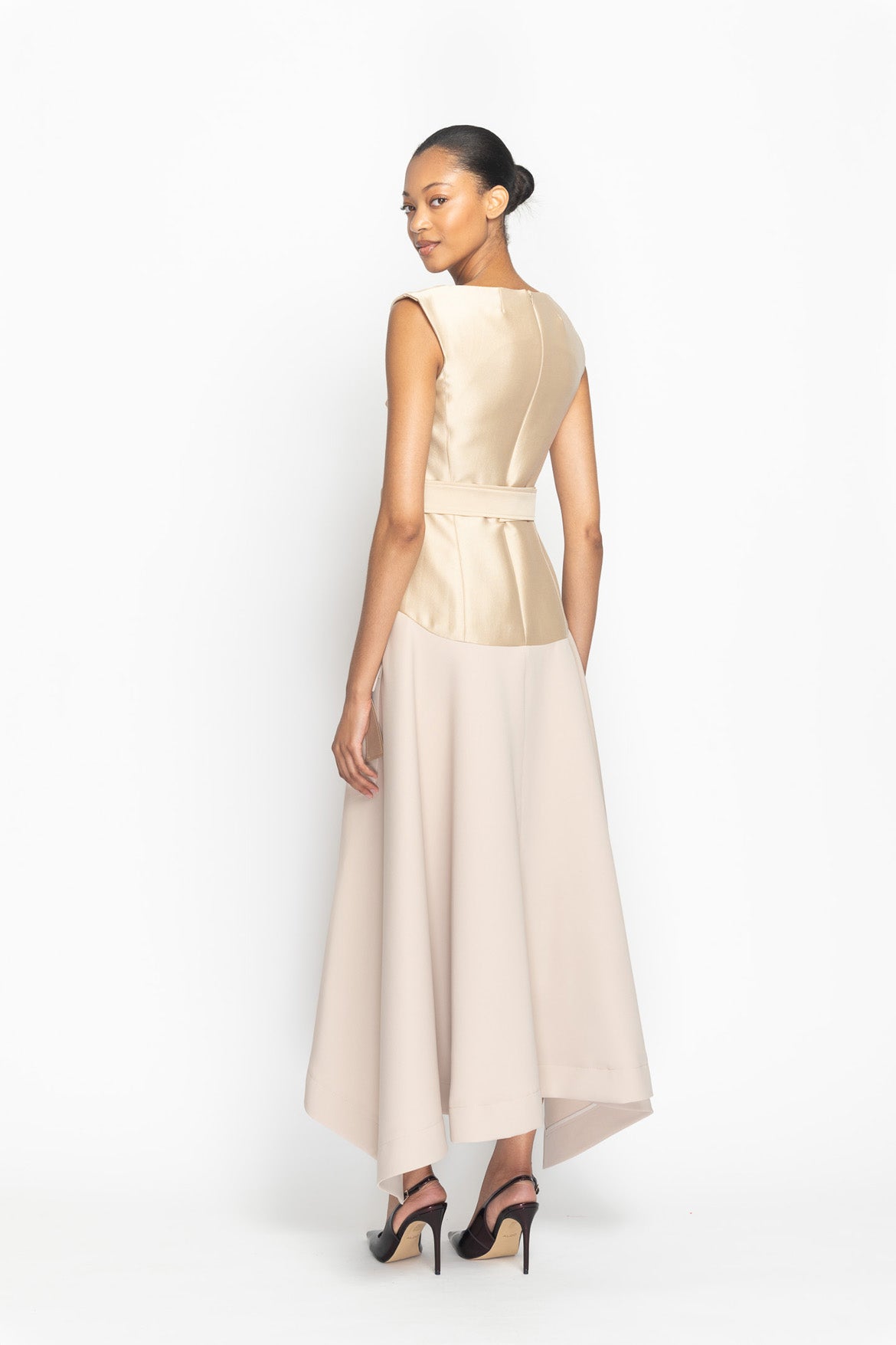 Almond Gazaar and Cady Arched Neck Safari Dress Side Two