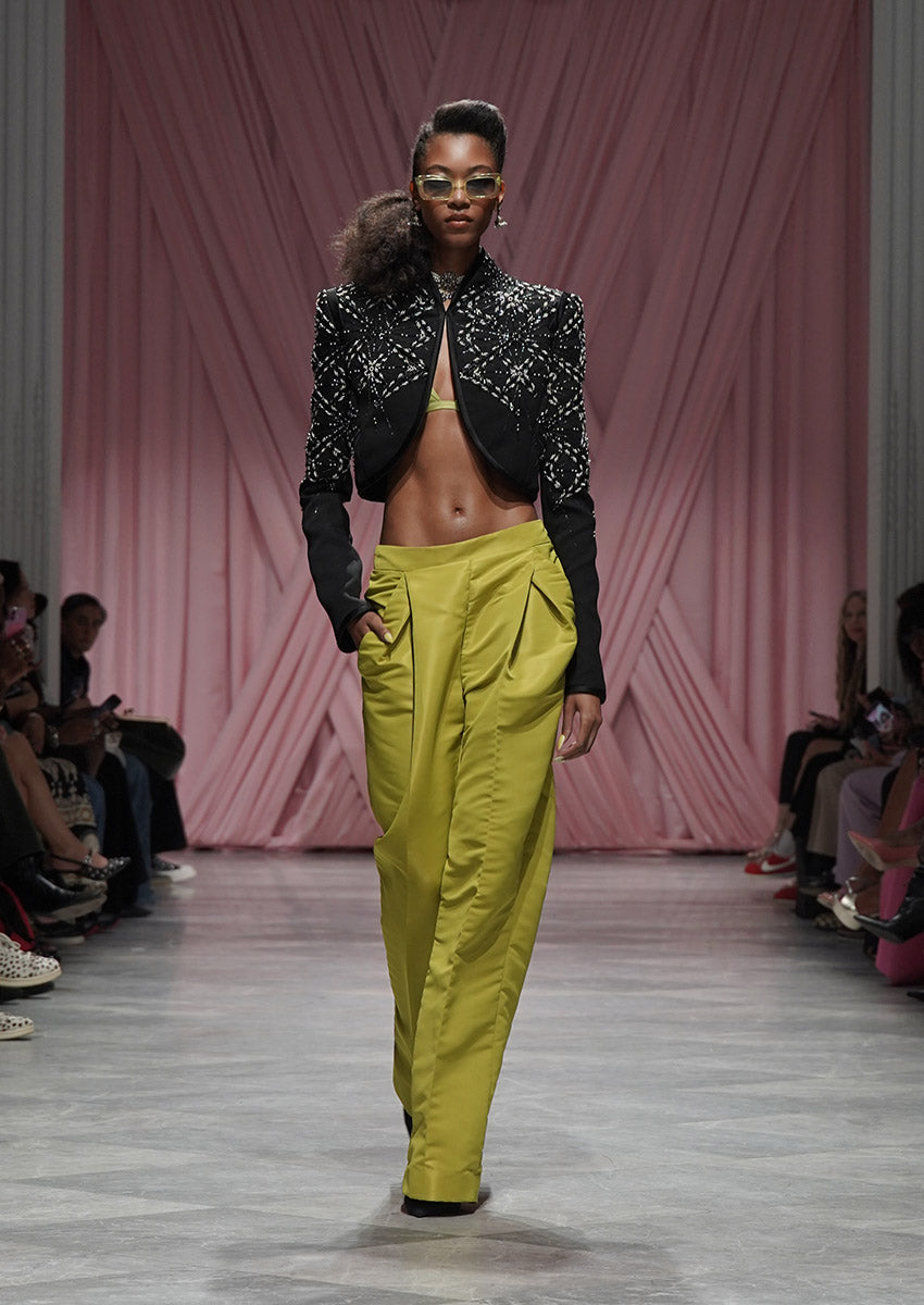 Chartreuse Faille Trousers 1