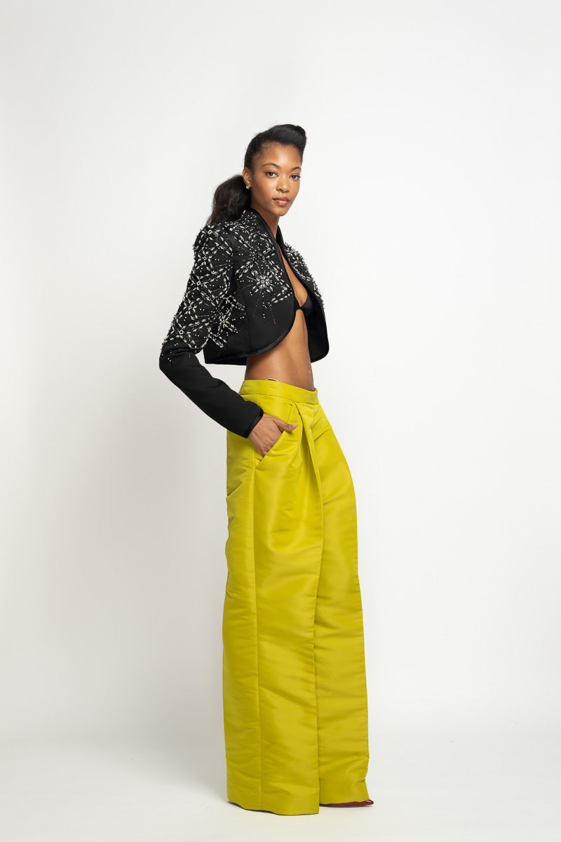 Chartreuse Faille Trousers 3