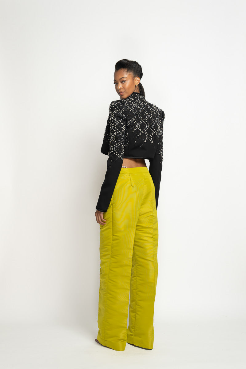 Chartreuse Faille Trousers 4