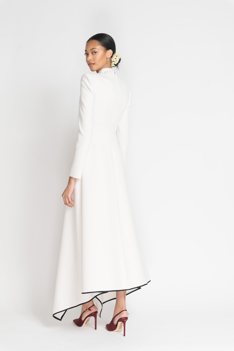 Ivory Cady Angrakha Dress With Tie-Front Detail 4