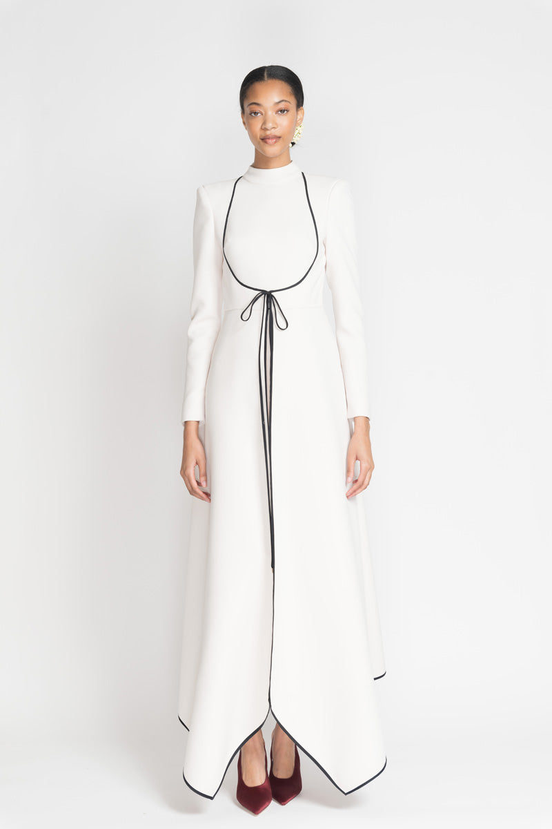 Ivory Cady Angrakha Dress With Tie-Front Detail 2