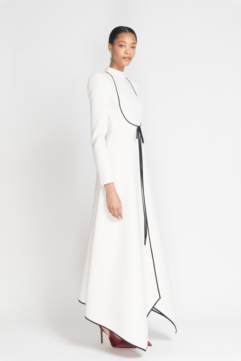 Ivory Cady Angrakha Dress With Tie-Front Detail 3