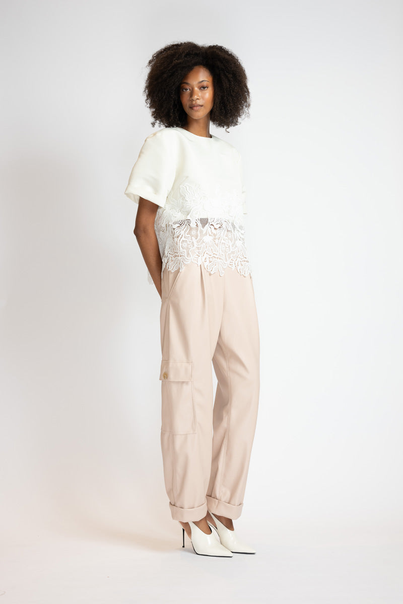 Buff Leather Cargo Pants 3