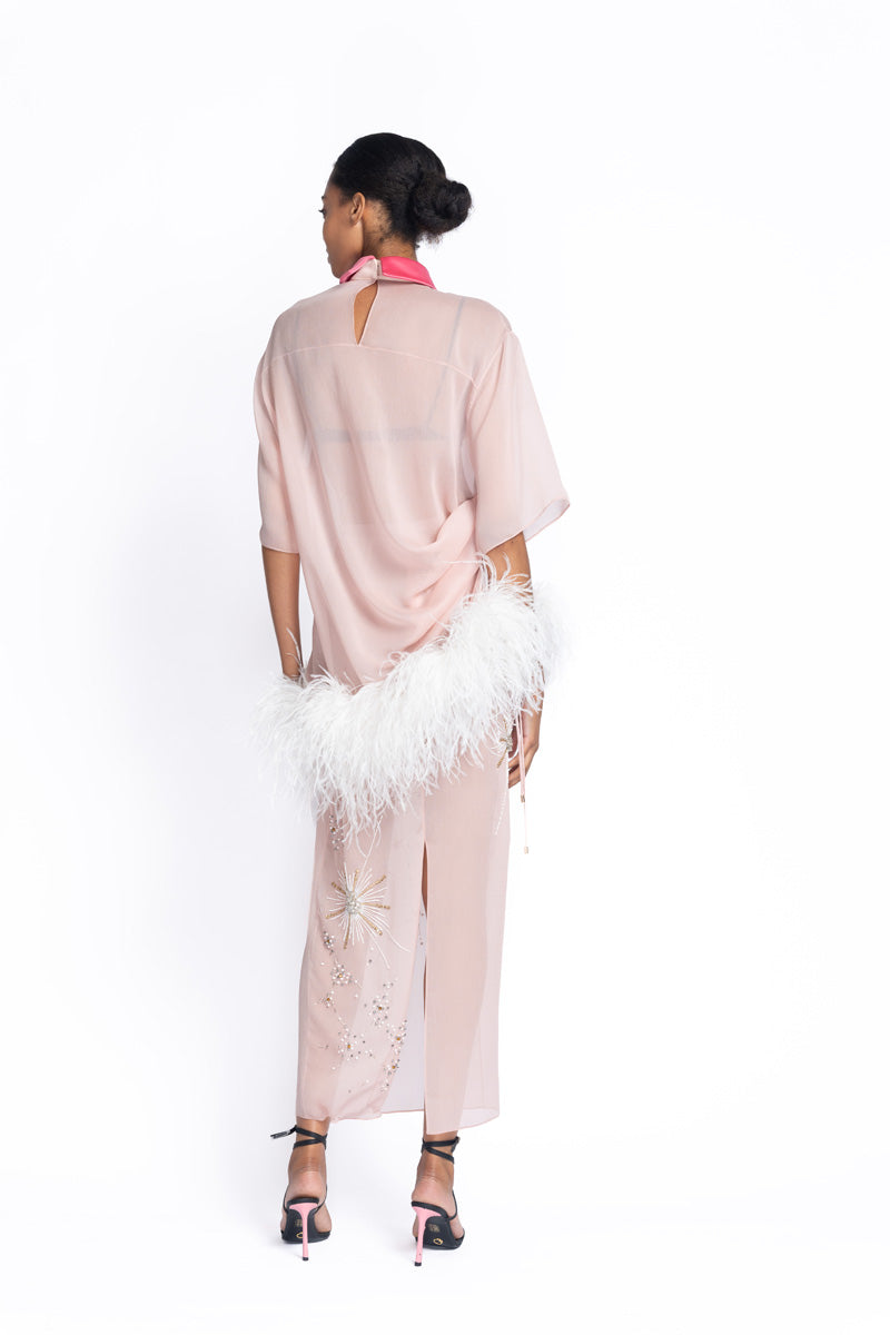 Primrose Sheer Crepe Tunic with Feathered Hem 4