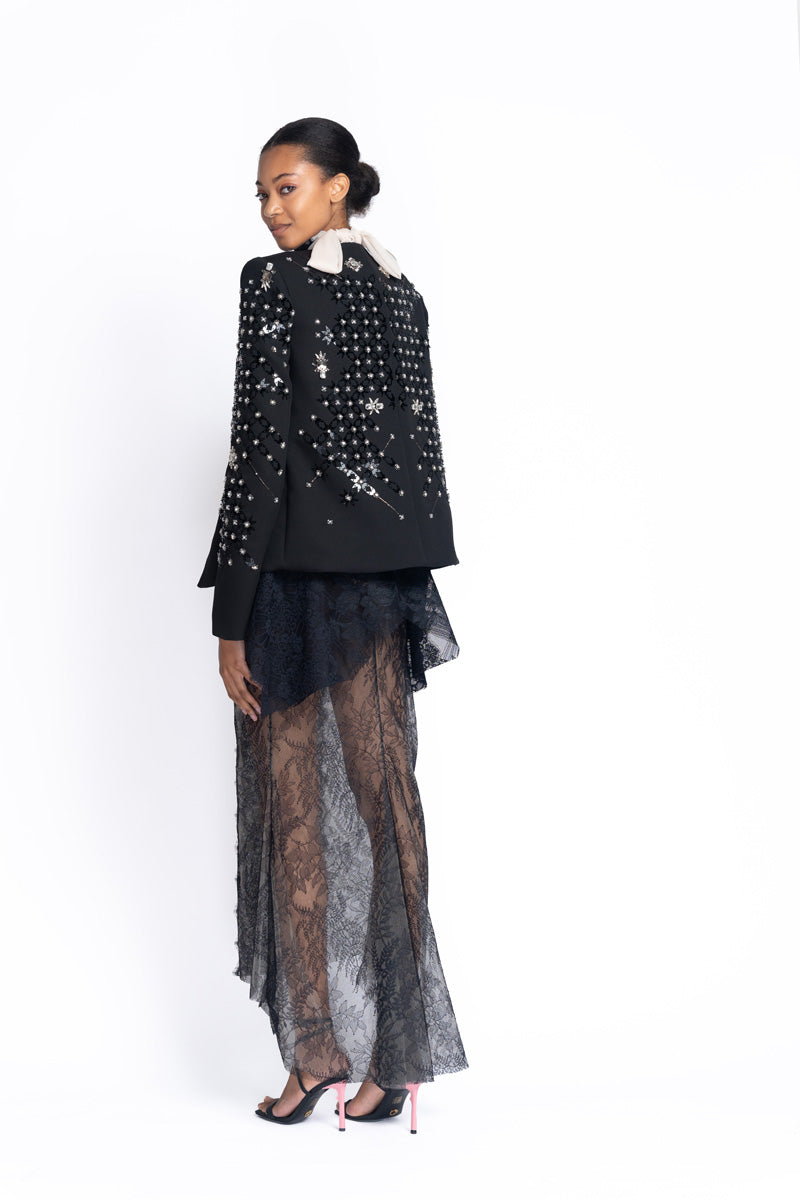 Stella Embroidered Onyx Cady Jacket 4