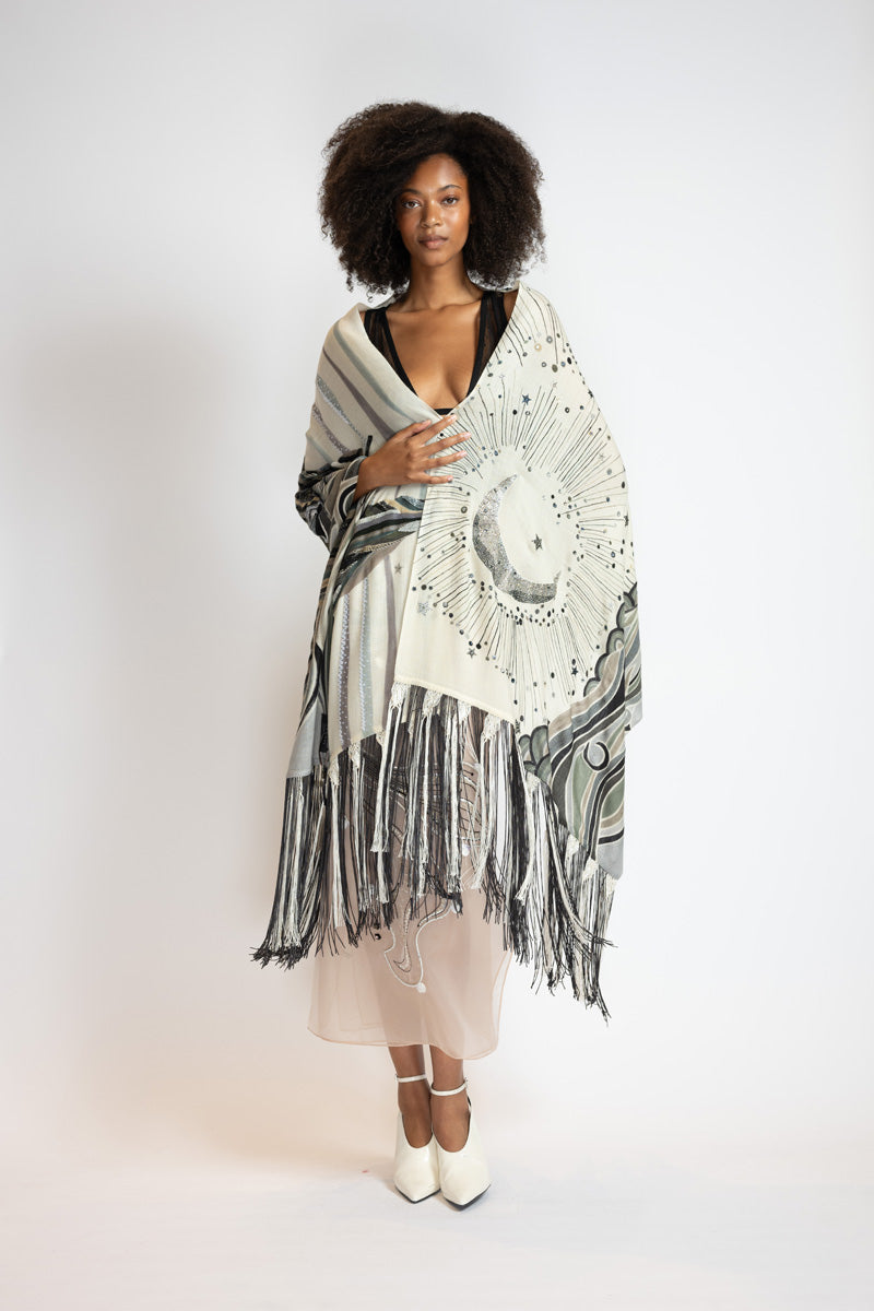 Pantone Dualities Night Fringed Scarf 3