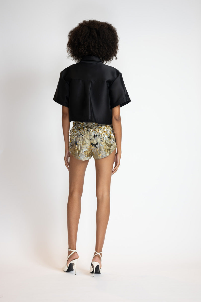 Embroidered Marble Baroque Shorts