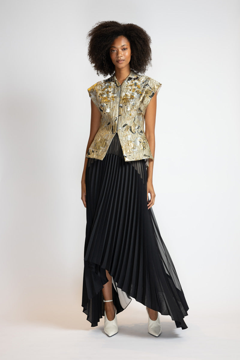 Pleated Organza And Gazaar Skirt 1