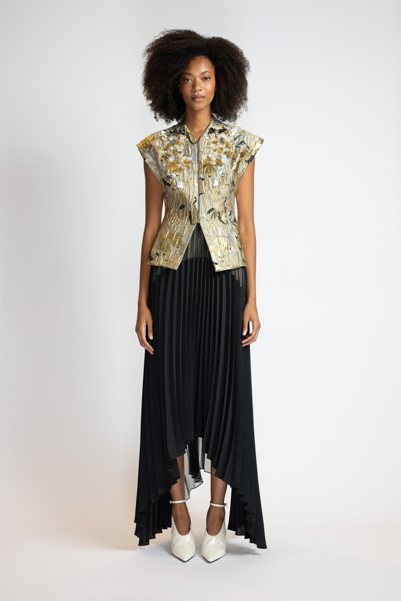 Pleated Organza And Gazaar Skirt 2
